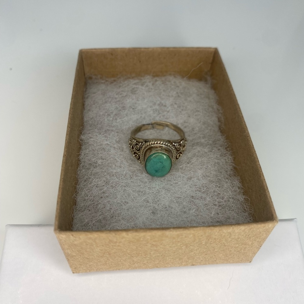 Turquoise Sterling Silver Ring Adjustable 7-9